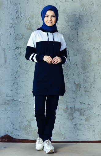 Hooded Tracksuit Suit 2844-03 Navy 2844-03