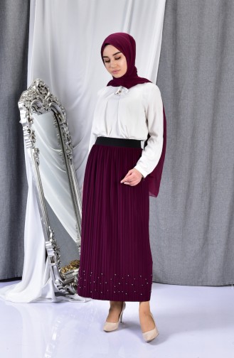 Pleated Skirt  5026-07 Plum 5026-07