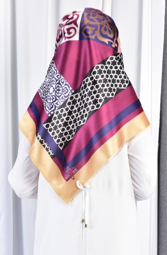 Geometric Patterned Taffeta Shawl 70079-06 Yellow 06