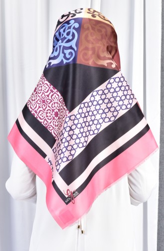 Geometric Patterned Taffeta Shawl 70079-05 Candypink 05