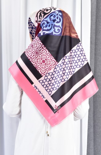 Geometric Patterned Taffeta Shawl 70079-05 Candypink 05