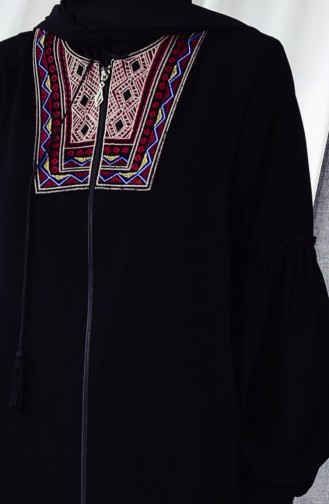 Abaya Bordée 0310-01 Noir 0310-01