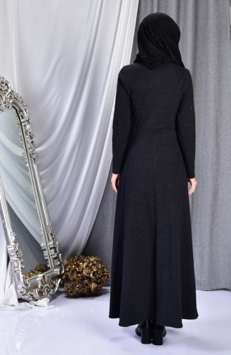 Black Hijab Dress 7128-02
