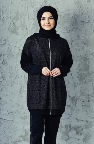 Simli Eşofman Takım 1127-01 Siyah