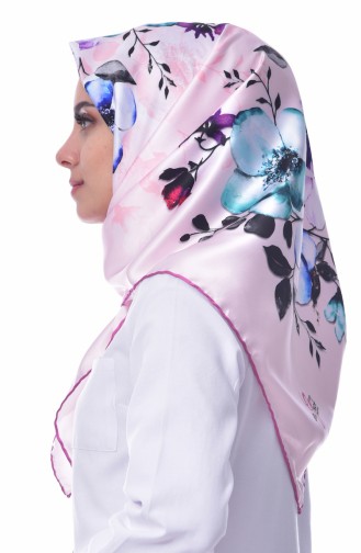 Flower Patterned Scarf 70081-05 Powder Pink 05