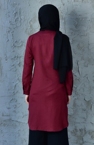 Embroidered Tunic 1250-06 Claret Red 1250-06