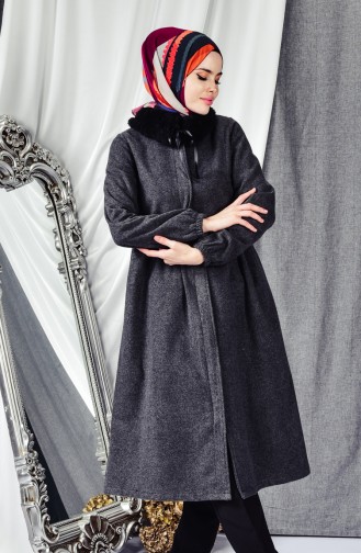 Kürklü Kaşe Kaban 1007-02 Antrasit 1007-02