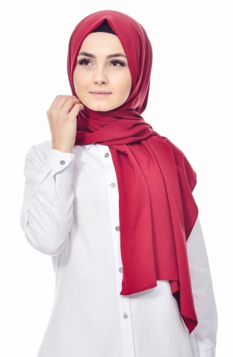 Plain Cotton Shawl 76340-01 Claret Red 76340-01