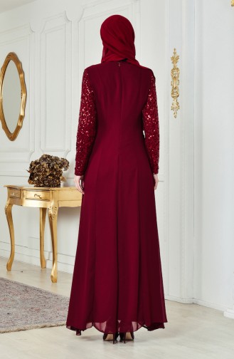 Claret Red Hijab Dress 52714-01