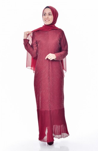 Robe Mousseline a Paillettes 60719-01 Bordeaux 60719-01