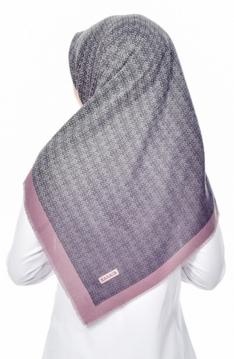 Patterned Wool Scarf 90519-10 Rose dry Lilac 90519-10