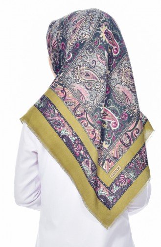 Karaca Patterned Wool Shawl 90522-03 Khaki Black 90522-03