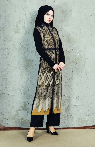 Mesh Long Tunic 1621484-992 Black Mustard 1621484-992