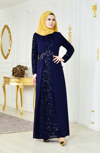 Robe Hijab Bleu Marine 52714-02