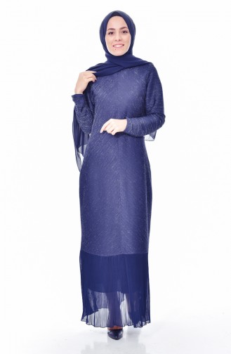 Robe Mousseline a Paillettes 60719-03 Bleu Marine 60719-03