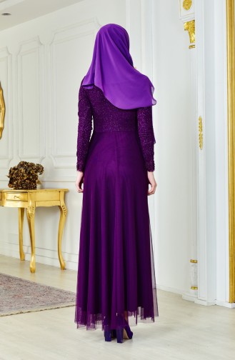 Silvery Evening Dress 2593-01 Purple 2593-01