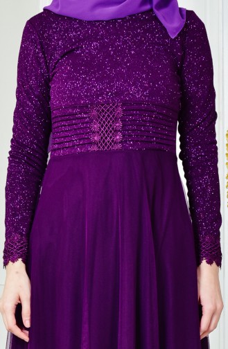 Silvery Evening Dress 2593-01 Purple 2593-01