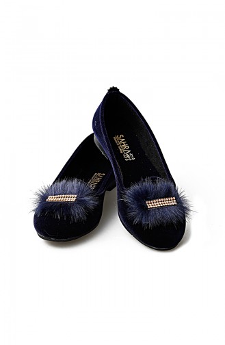 Navy Blue Woman Flat Shoe 0108-02