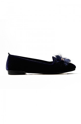 Navy Blue Woman Flat Shoe 0108-02