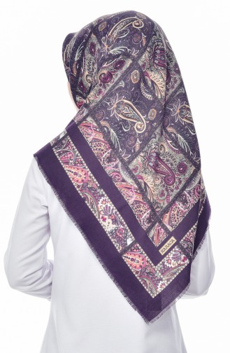 Karaca Patterned Wool Shawl 90522-02 Purple Yellow 90522-02