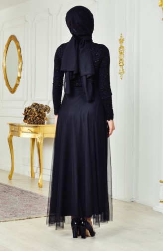 Robe de Soirée a Paillettes 2593-02 Noir 2593-02