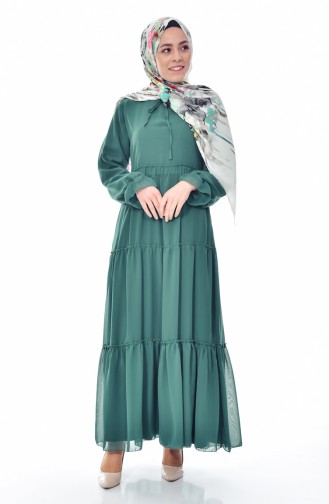 Emerald Green Hijab Dress 0005-05