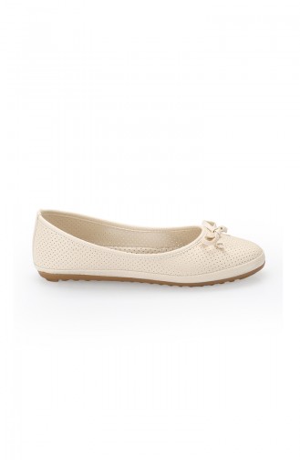 Beige Woman Flat Shoe 11094-01