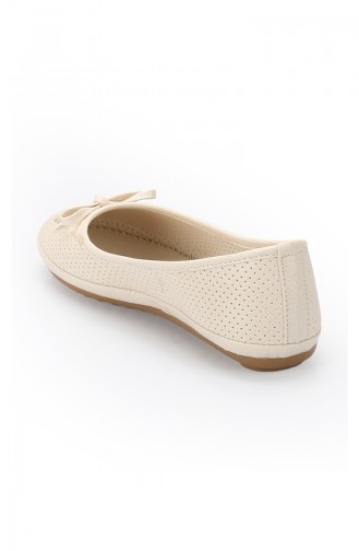 Beige Woman Flat Shoe 11094-01