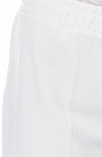 Beli Lastikli Pantolon 2032-01 Beyaz