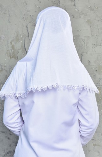 Dantelli Namaz Örtüsü 60068-07 Beyaz
