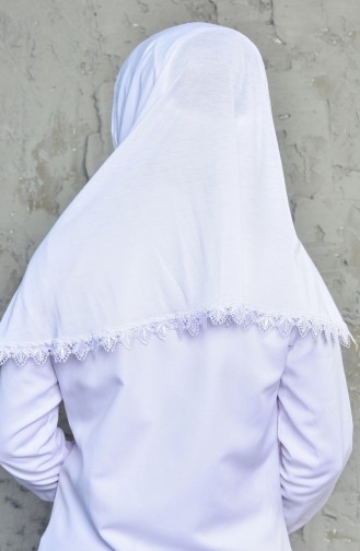 Dantelli Namaz Örtüsü 60068-07 Beyaz