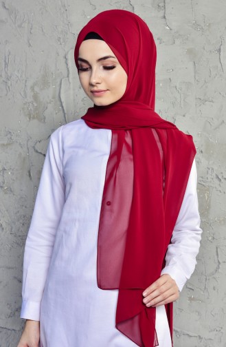 كرّجا شال كريب بتصميم سادة 9052-32 لون خمري 90521-32