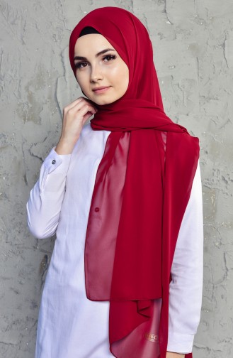 كرّجا شال كريب بتصميم سادة 9052-32 لون خمري 90521-32