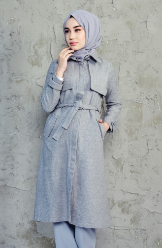 Belted Wool Cape 18412-04 Gray 18412-04