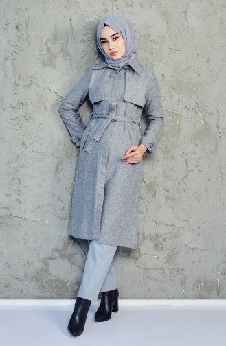 Belted Wool Cape 18412-04 Gray 18412-04