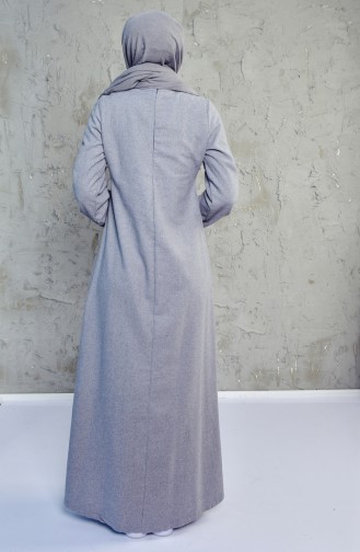 Lace Detail Dress 2103-03 Gray 2103-03