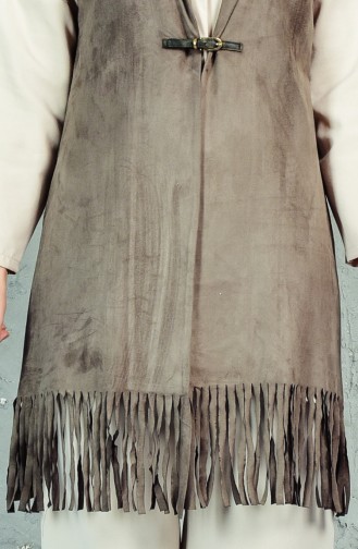 Suede Fringed Vest 1724385-201 Khaki 1724385-201