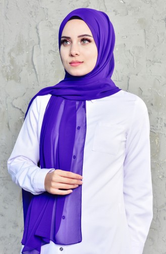 Karaca Plain Crepe Shawl 9052-43 Eggplant 90521-43