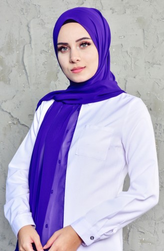 Karaca Plain Crepe Shawl 9052-43 Eggplant 90521-43