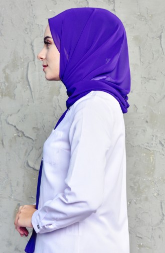 Karaca Plain Crepe Shawl 9052-43 Eggplant 90521-43