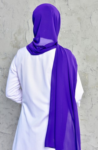 Karaca Plain Crepe Shawl 9052-43 Eggplant 90521-43