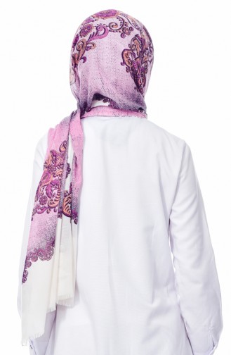 Desenli Cotton Şal 2096-10 Pembe