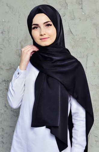 Double Sided Crepe Shawl 70084-01 Black 01