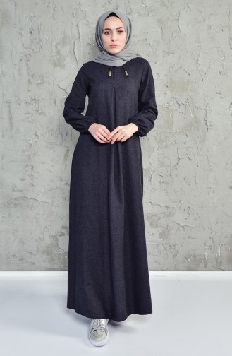 Schwarz Hijab Kleider 2103-05