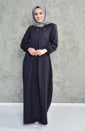 Schwarz Hijab Kleider 2103-05
