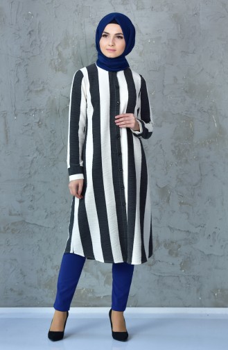 Striped Tunic 1051-01 Smoked White 1051-01