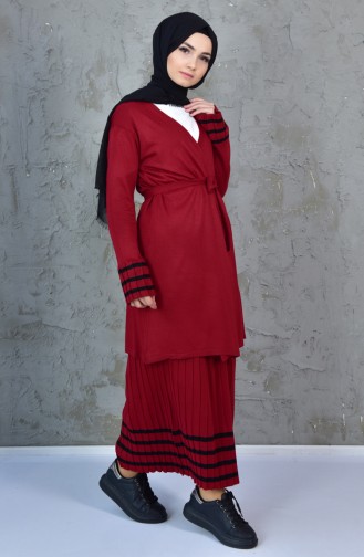 Cardigan Skirt Double Suit 31651-07 Claret Red 31651-07