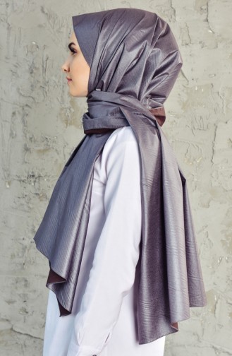 شال قطن بتصميم سادة 39937-01 لون رمادي داكن 39937-01