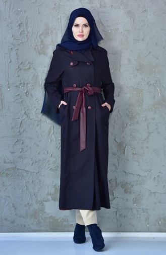 Belted Coat 1729099-803 Navy Blue 1729099-803