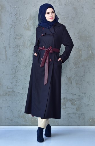 Belted Coat 1729099-803 Navy Blue 1729099-803